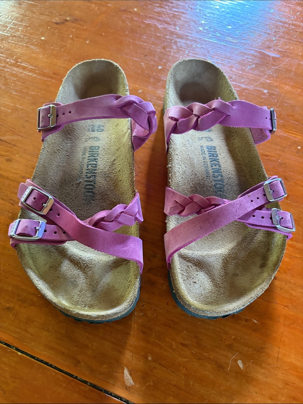 Birkenstock Braided Strap Sandals in Magenta